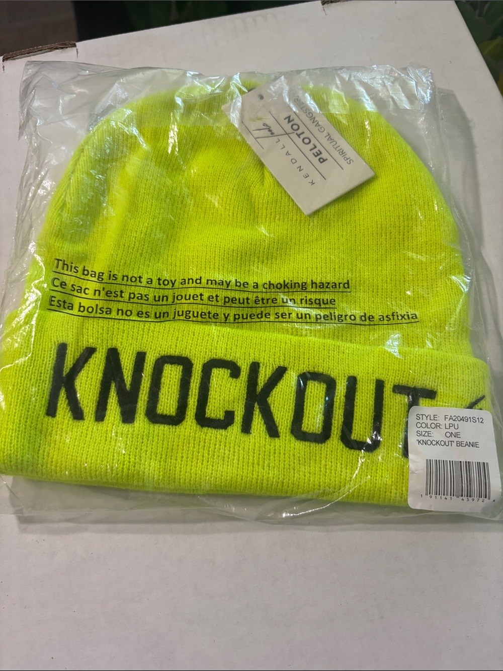 Peloton Neon Yellow KNOCKOUT Kendall Toole Beanie